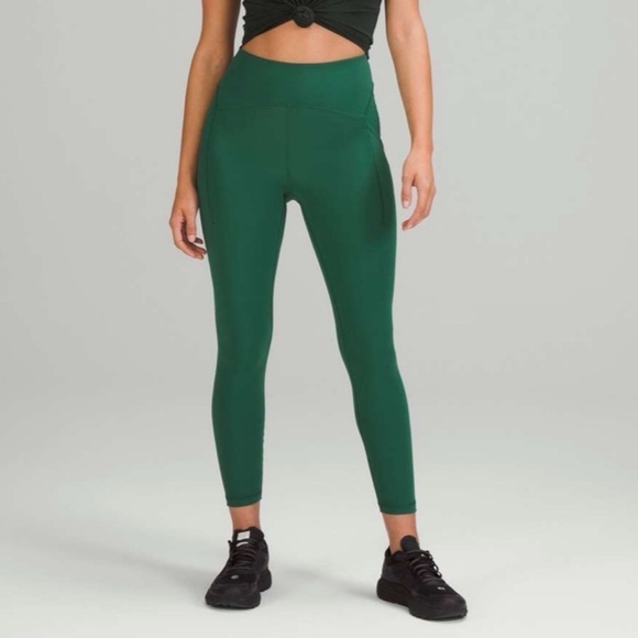 lululemon athletica Pants - Lululemon Power Thru High Rise Tight Athletic Leggings Everglade Green 12 NWT